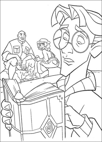 Milo Reads The Book  Coloring Page